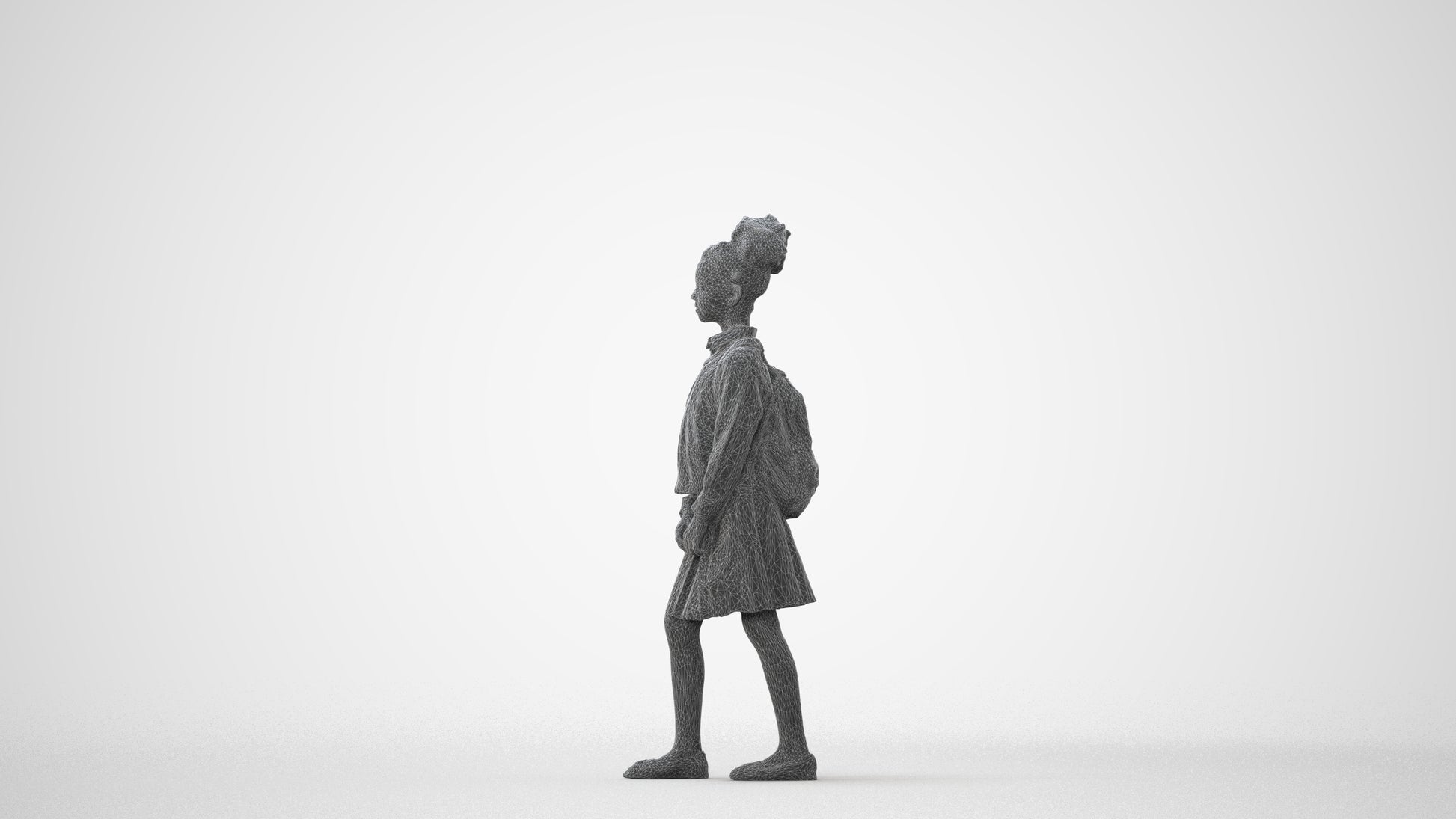 realistic 3D human girl kids, archviz people FBX OBJ for Blender, square thumbnail
