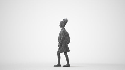 realistic 3D human girl kids, archviz people FBX OBJ for Blender, square thumbnail