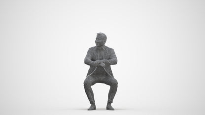 realistic 3D man business, scanned archviz people for Blender and 3ds Max, three-quarter front view render