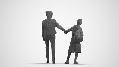realistic 3D people girl kids, render-ready for V-Ray and Corona, FBX OBJ, wireframe front view