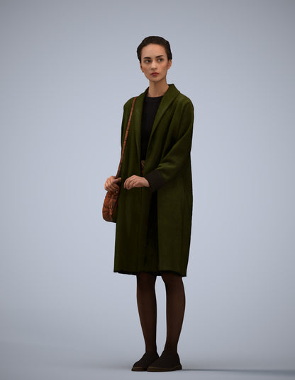 3D people model woman casual standing, scanned human for 3ds Max rendering