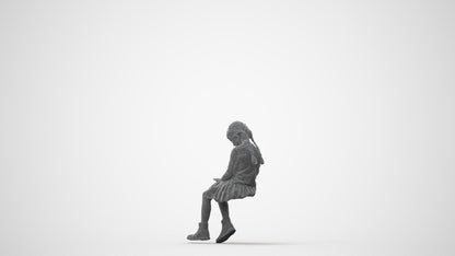 realistic 3D people girl casual kids, render-ready for V-Ray and Corona, FBX OBJ, square thumbnail