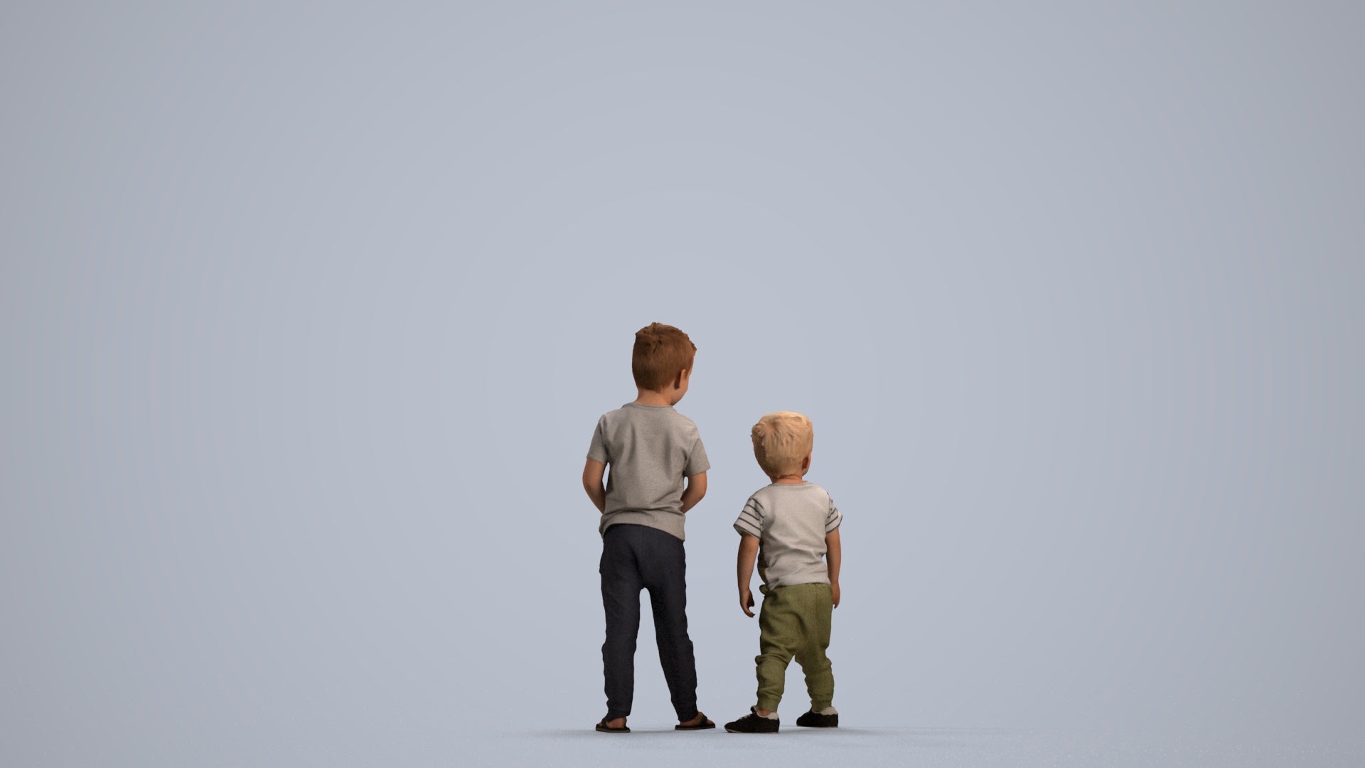 realistic 3D human boy casual kids, archviz people FBX OBJ for Blender, front view render