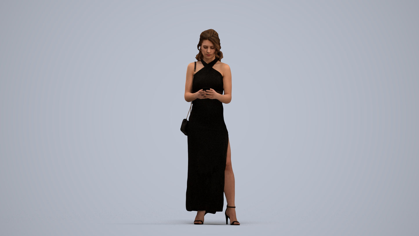 photogrammetry 3D woman formal standing, realistic human model archviz FBX, standing pose render