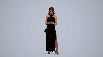 photogrammetry 3D woman formal standing, realistic human model archviz FBX, standing pose render