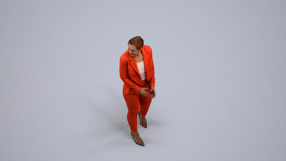 3D people model woman business, scanned human for 3ds Max rendering, back view render