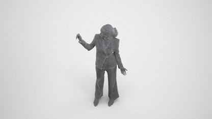 realistic 3D woman business, scanned archviz people for Blender and 3ds Max, wireframe three-quarter view