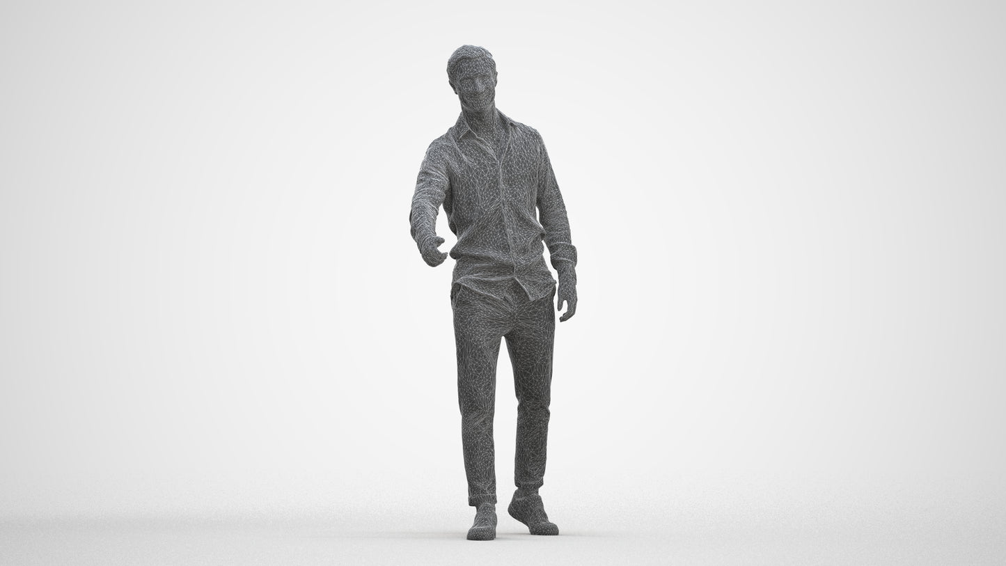 realistic 3D people man casual mix, render-ready for V-Ray and Corona, FBX OBJ, three-quarter front view render