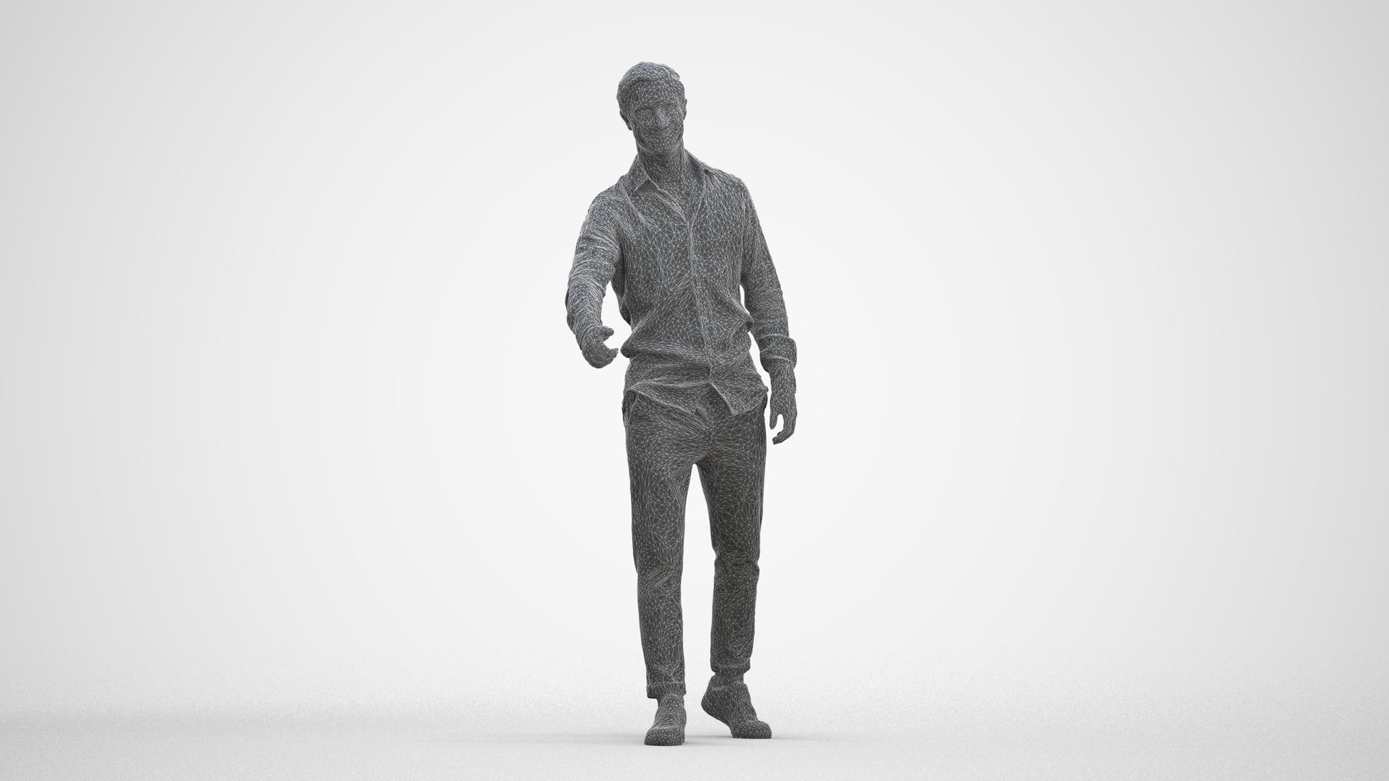 realistic 3D people man casual mix, render-ready for V-Ray and Corona, FBX OBJ, three-quarter front view render