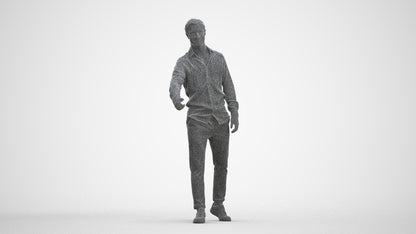realistic 3D people man casual mix, render-ready for V-Ray and Corona, FBX OBJ, three-quarter front view render