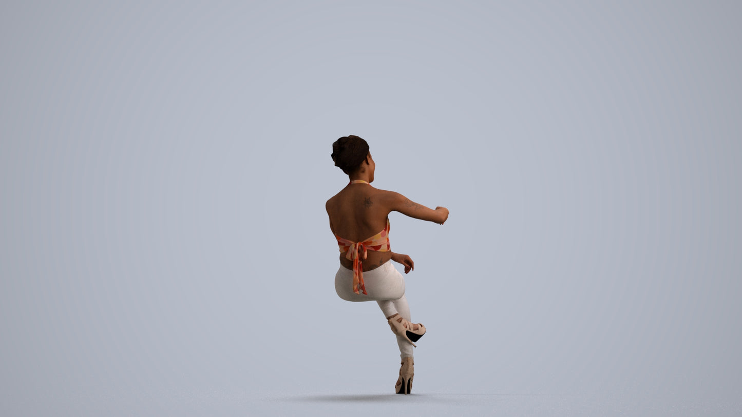 3D people model woman casual sitting, scanned human for 3ds Max rendering, front view render