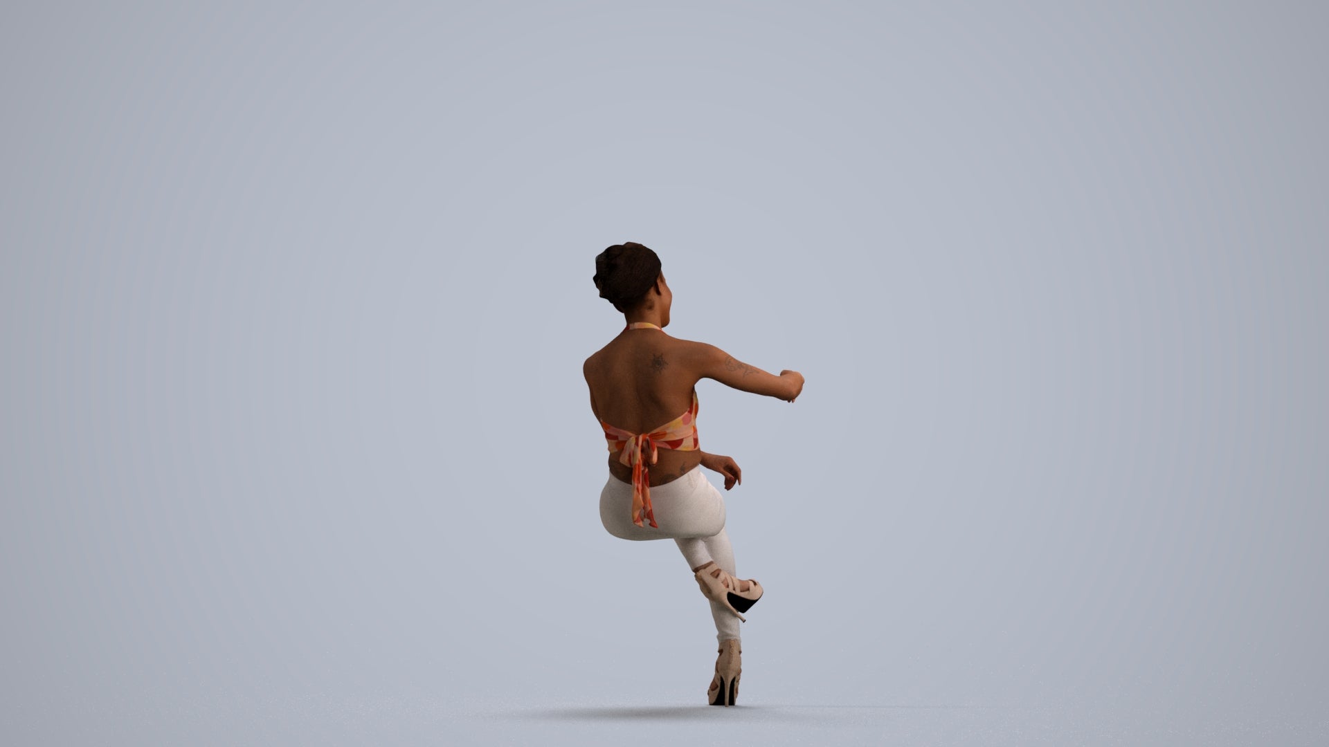 3D people model woman casual sitting, scanned human for 3ds Max rendering, front view render