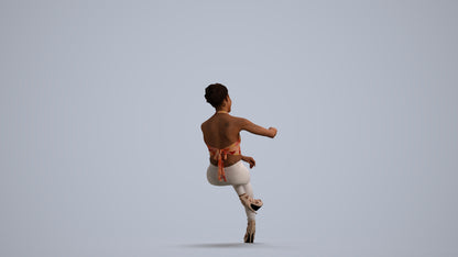 3D people model woman casual sitting, scanned human for 3ds Max rendering, front view render