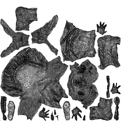 3D people model girl casual kids, scanned human for 3ds Max rendering, wireframe top-down view