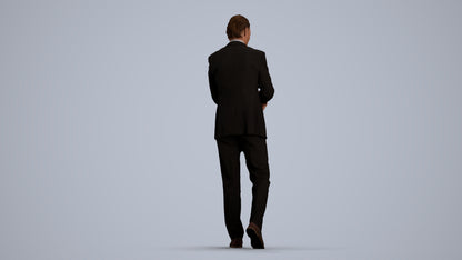 photogrammetry 3D man business, realistic human model archviz FBX, front view render