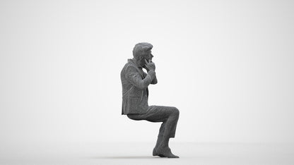 realistic 3D human man business, archviz people FBX OBJ for Blender, wireframe side view