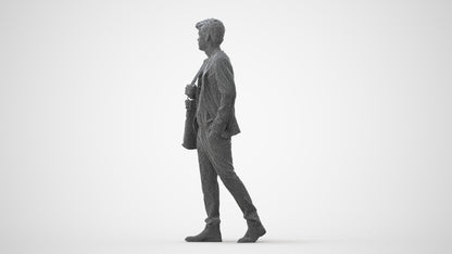 photogrammetry 3D man business standing, realistic human model archviz FBX, square thumbnail