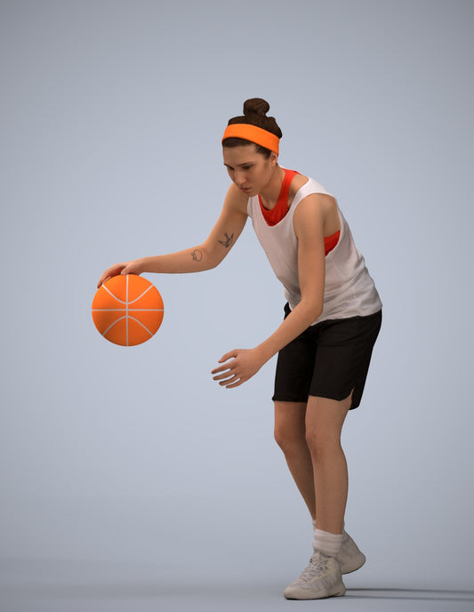 realistic 3D human woman sport, archviz people FBX OBJ for Blender