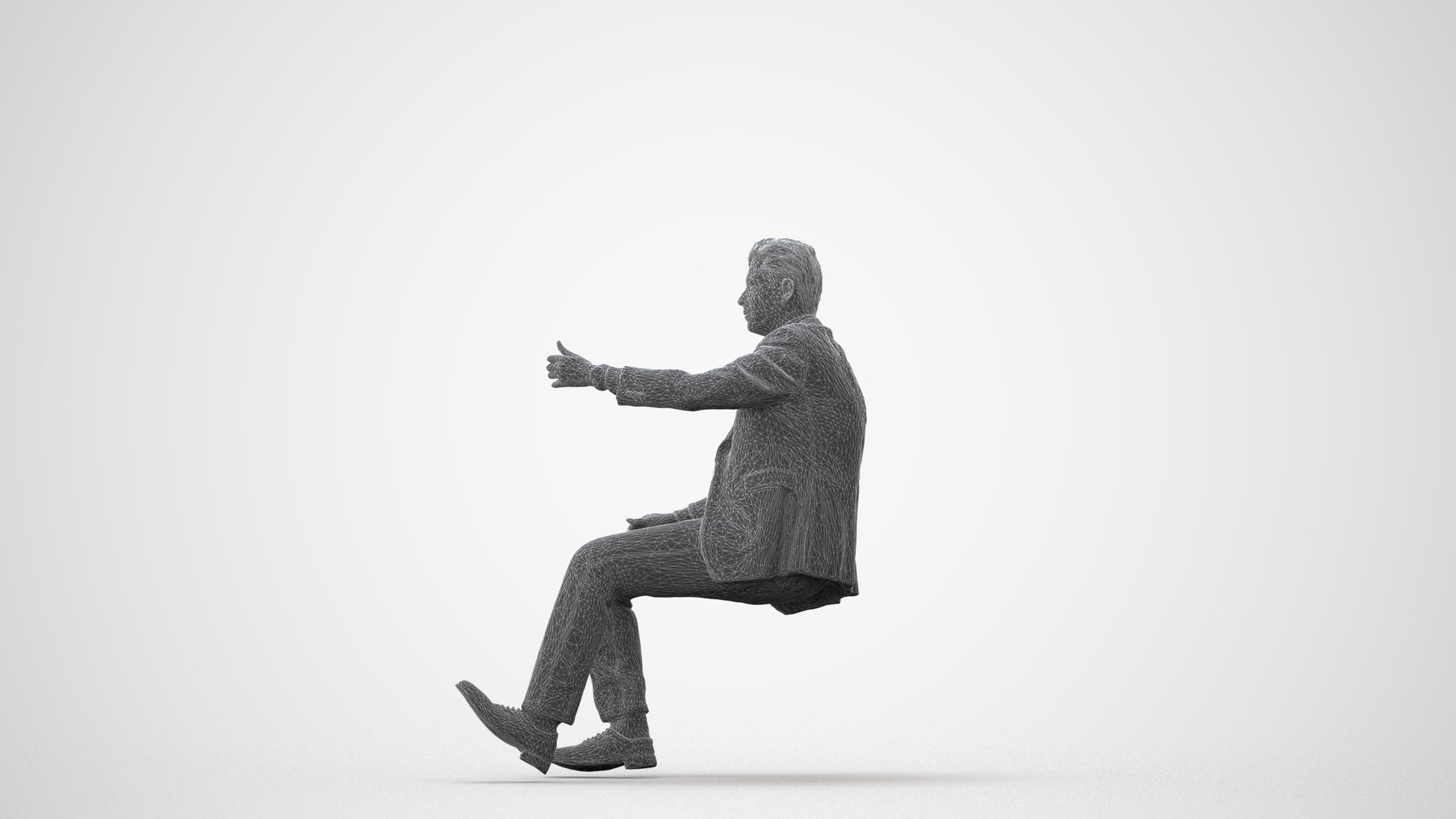 realistic 3D human man business driving, archviz people FBX OBJ for Blender, square thumbnail