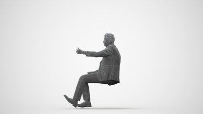realistic 3D human man business driving, archviz people FBX OBJ for Blender, square thumbnail