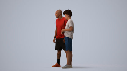 realistic 3D boy casual kids, scanned archviz people for Blender and 3ds Max, three-quarter view render