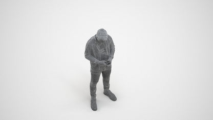 scanned 3D boy casual kids, photogrammetry people for Enscape and V-Ray, wireframe three-quarter view