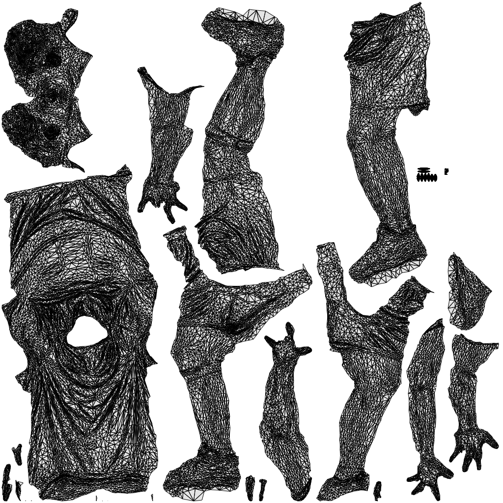 scanned 3D man sport, photogrammetry people for Enscape and V-Ray, wireframe top-down view