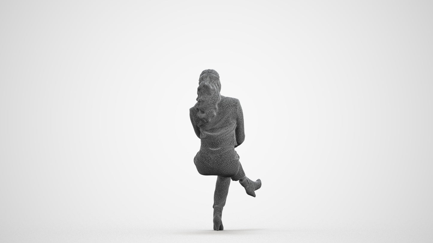 realistic 3D human woman business sitting, archviz people FBX OBJ for Blender, wireframe front view