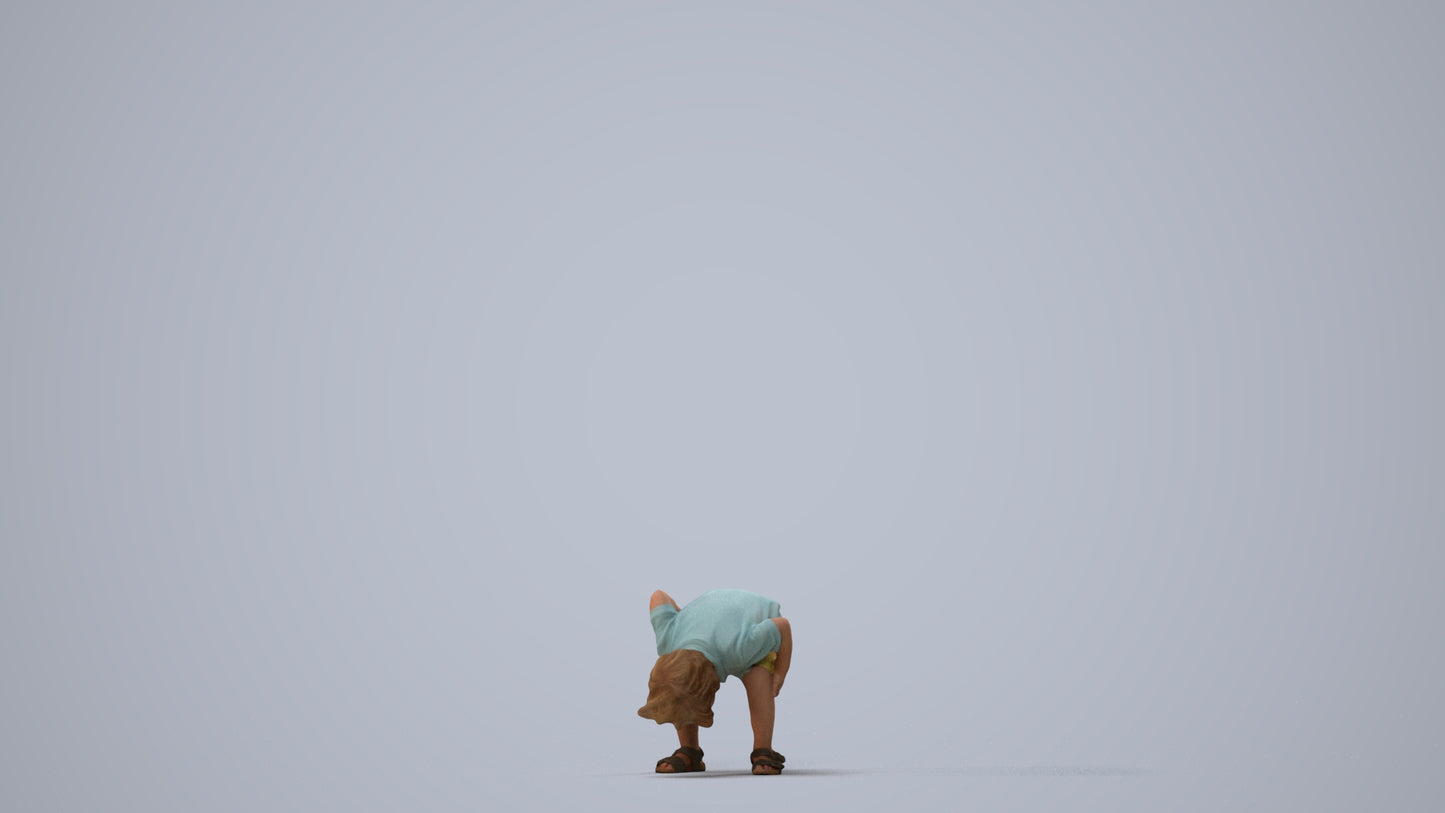 photogrammetry 3D boy casual kids, realistic human model archviz FBX, three-quarter view render