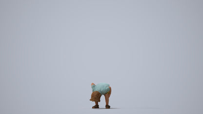 photogrammetry 3D boy casual kids, realistic human model archviz FBX, three-quarter view render