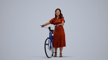 3D people model woman casual mix, scanned human for 3ds Max rendering, standing pose render