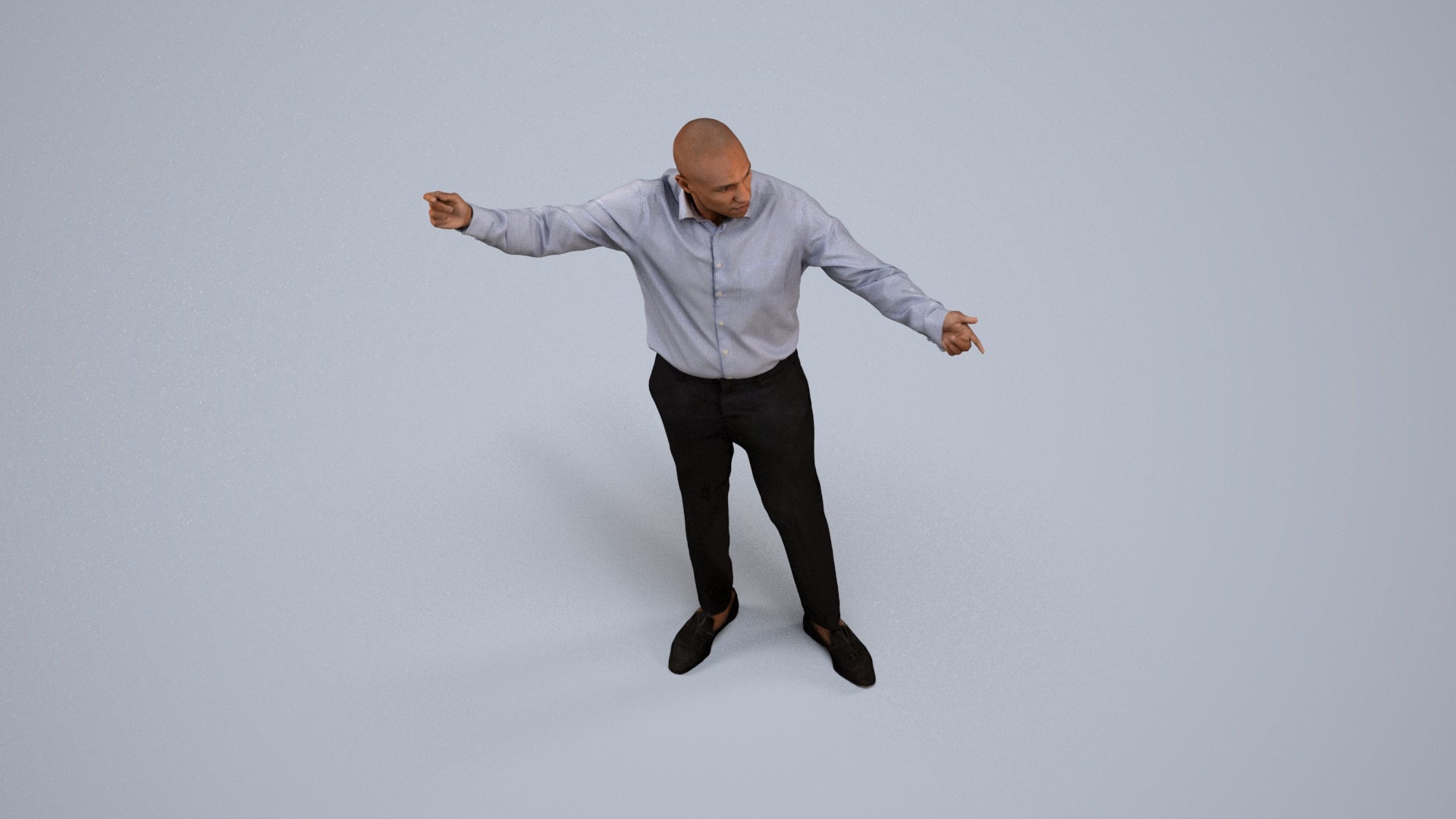 realistic 3D man business, scanned archviz people for Blender and 3ds Max, back view render