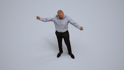 realistic 3D man business, scanned archviz people for Blender and 3ds Max, back view render
