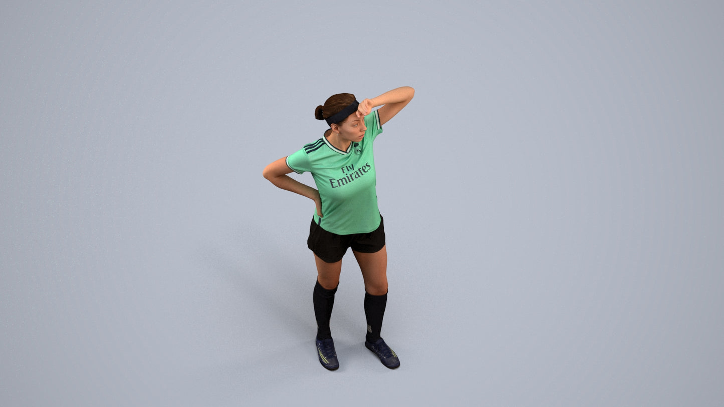 3D scanned woman sport, photorealistic archviz people for Enscape and SketchUp, back view render