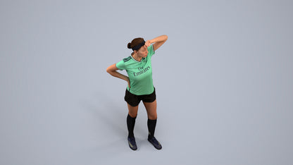 3D scanned woman sport, photorealistic archviz people for Enscape and SketchUp, back view render