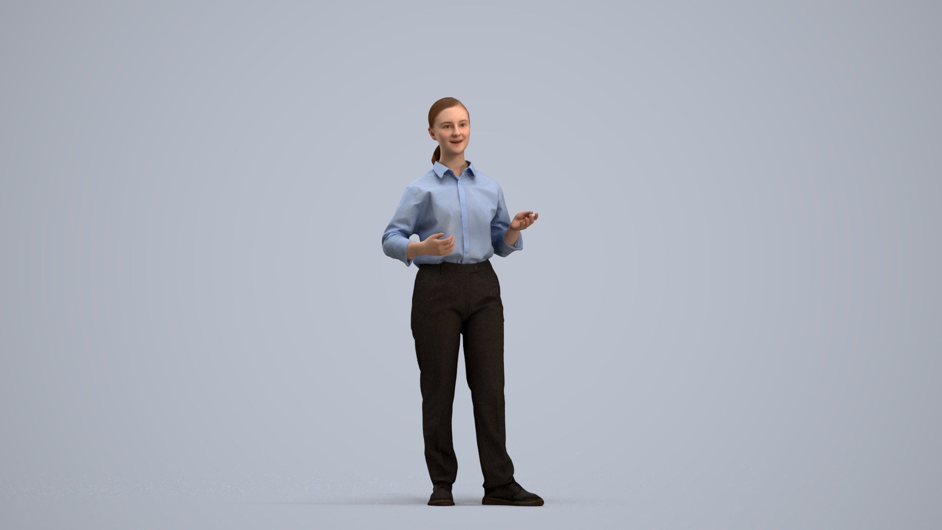 realistic 3D people girl kids, render-ready for V-Ray and Corona, FBX OBJ, standing pose render