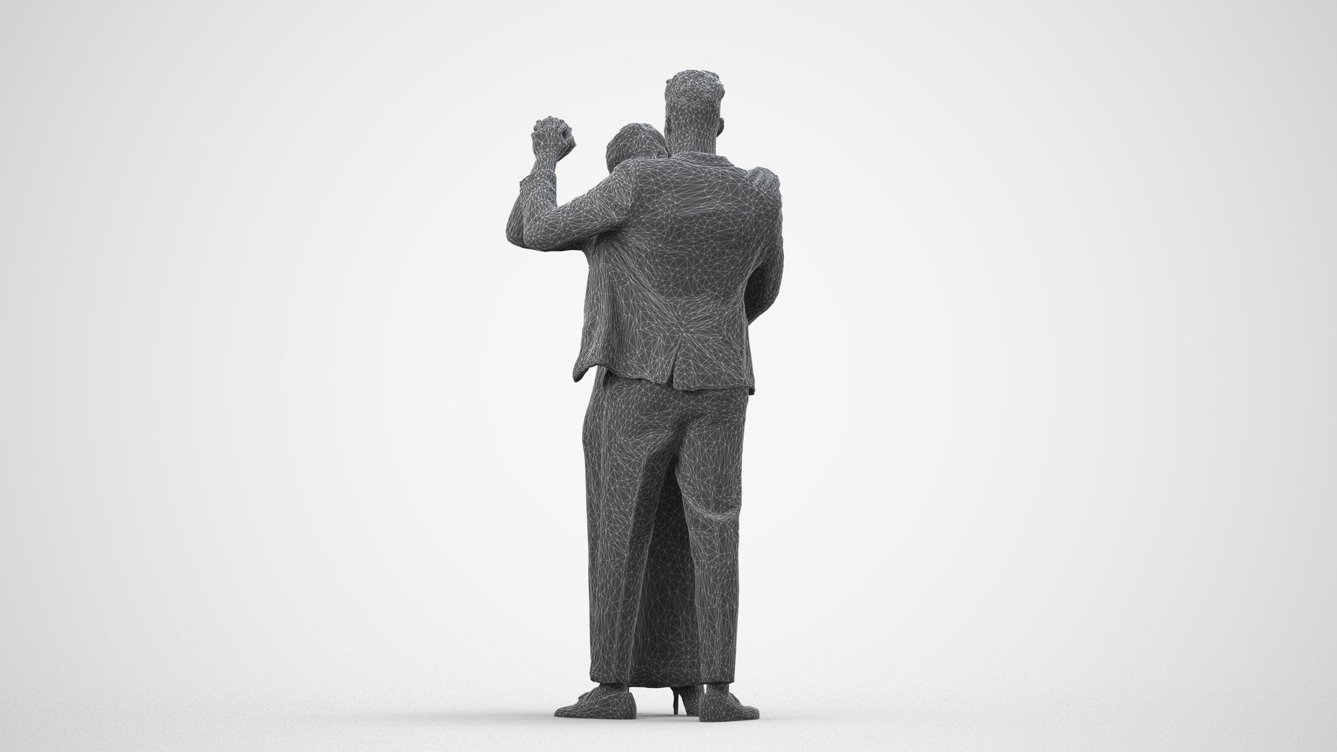 realistic 3D human woman formal kids, archviz people FBX OBJ for Blender, wireframe side view