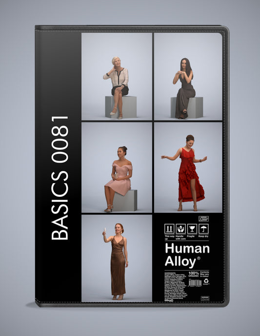 5x realistic 3D people formal pack, scanned archviz collection for Blender and 3ds Max