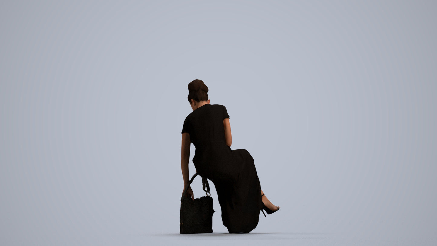 scanned 3D woman formal formalaffairs, photogrammetry people for Enscape and V-Ray, front view render