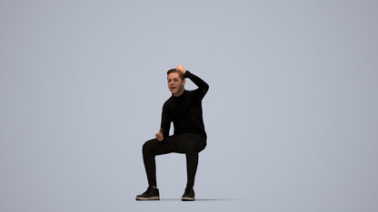 scanned 3D boy casual kids, photogrammetry people for Enscape and V-Ray, top-down view render