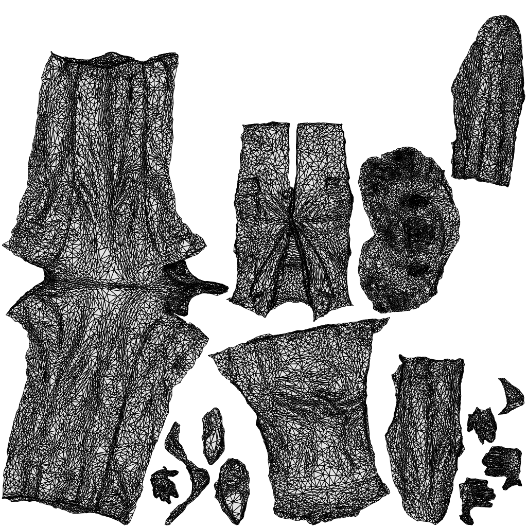 3D scanned woman standing business, photorealistic archviz people for Enscape and SketchUp, wireframe top-down view