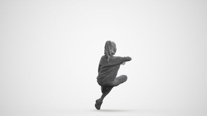 scanned 3D woman casual sitting, photogrammetry people for Enscape and V-Ray, wireframe front view