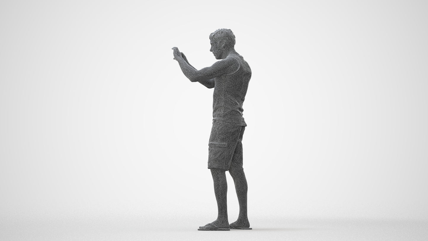 realistic 3D man casual standing, scanned archviz people for Blender and 3ds Max, square thumbnail