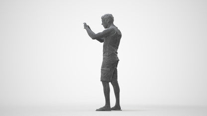 realistic 3D man casual standing, scanned archviz people for Blender and 3ds Max, square thumbnail