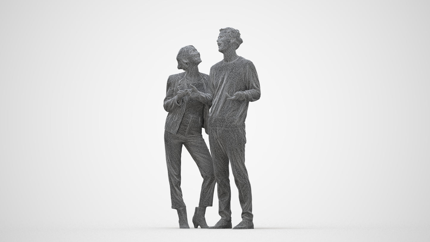 scanned 3D senior woman business shopping, photogrammetry people for Enscape and V-Ray, wireframe back view