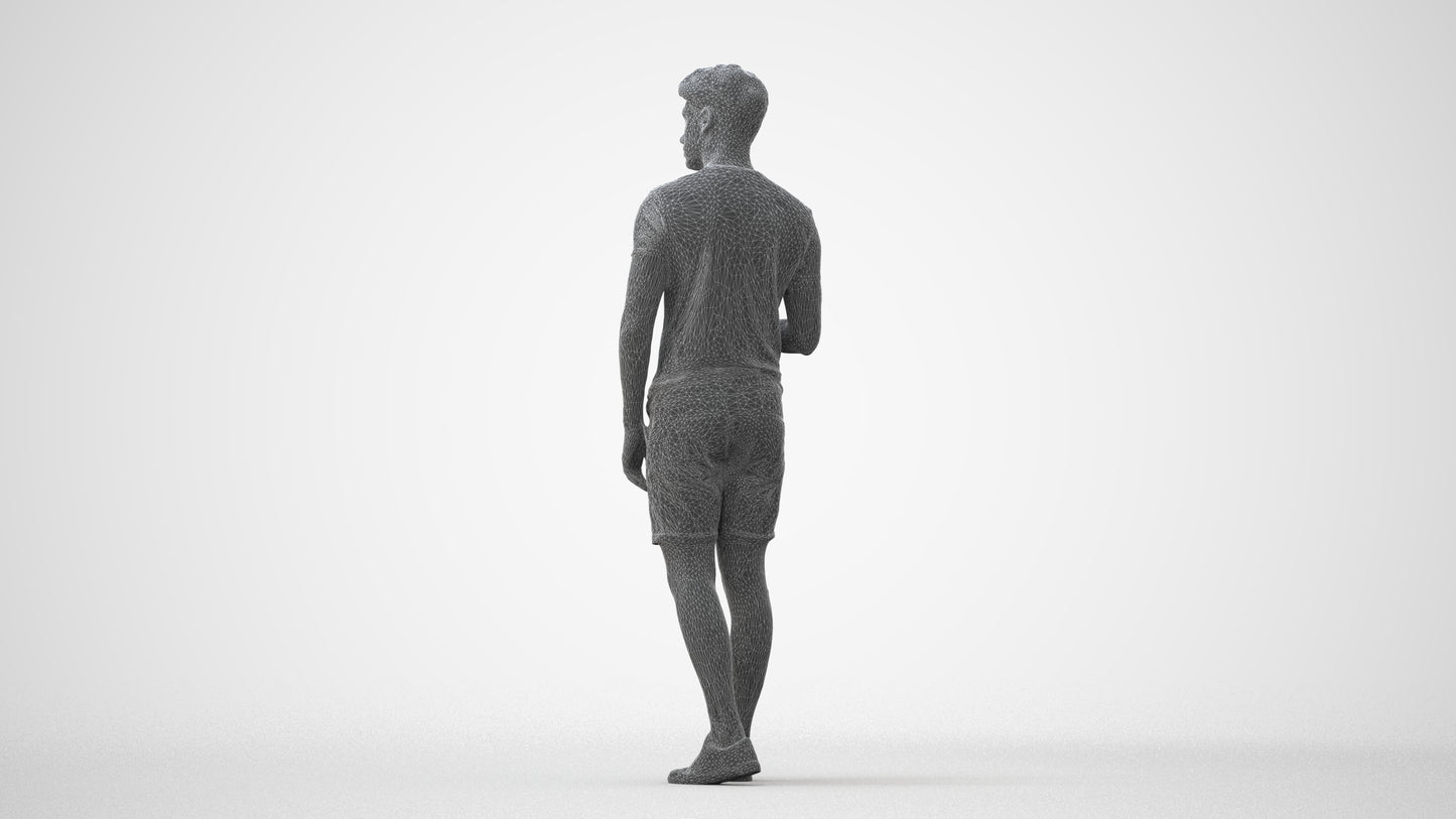 realistic 3D human man casual standing, archviz people FBX OBJ for Blender, square thumbnail