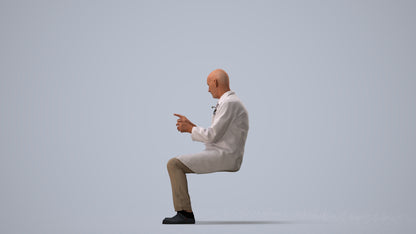 3D people model senior man medical, scanned human for 3ds Max rendering, three-quarter view render