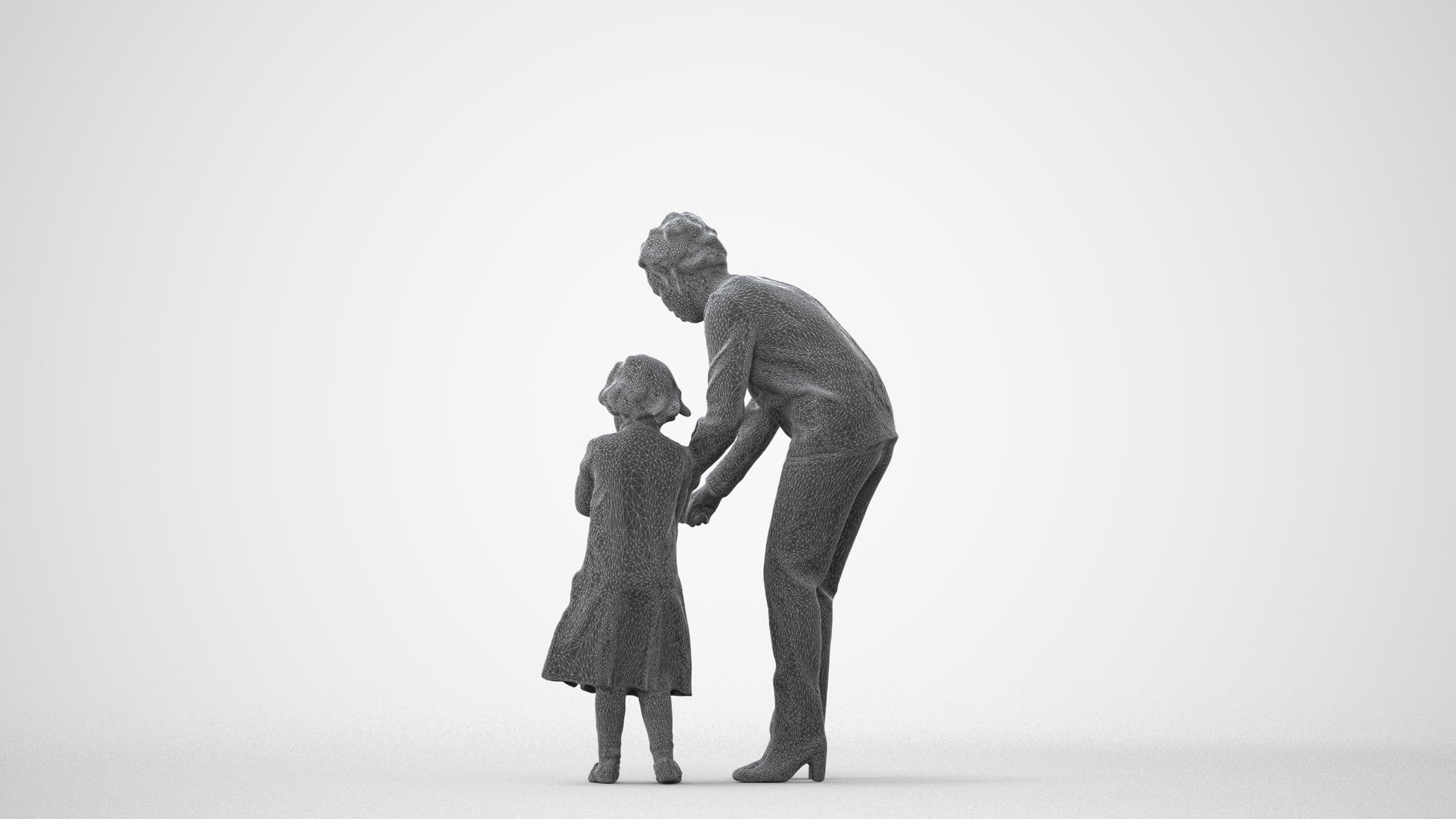3D people model girl kids, scanned human for 3ds Max rendering, square thumbnail