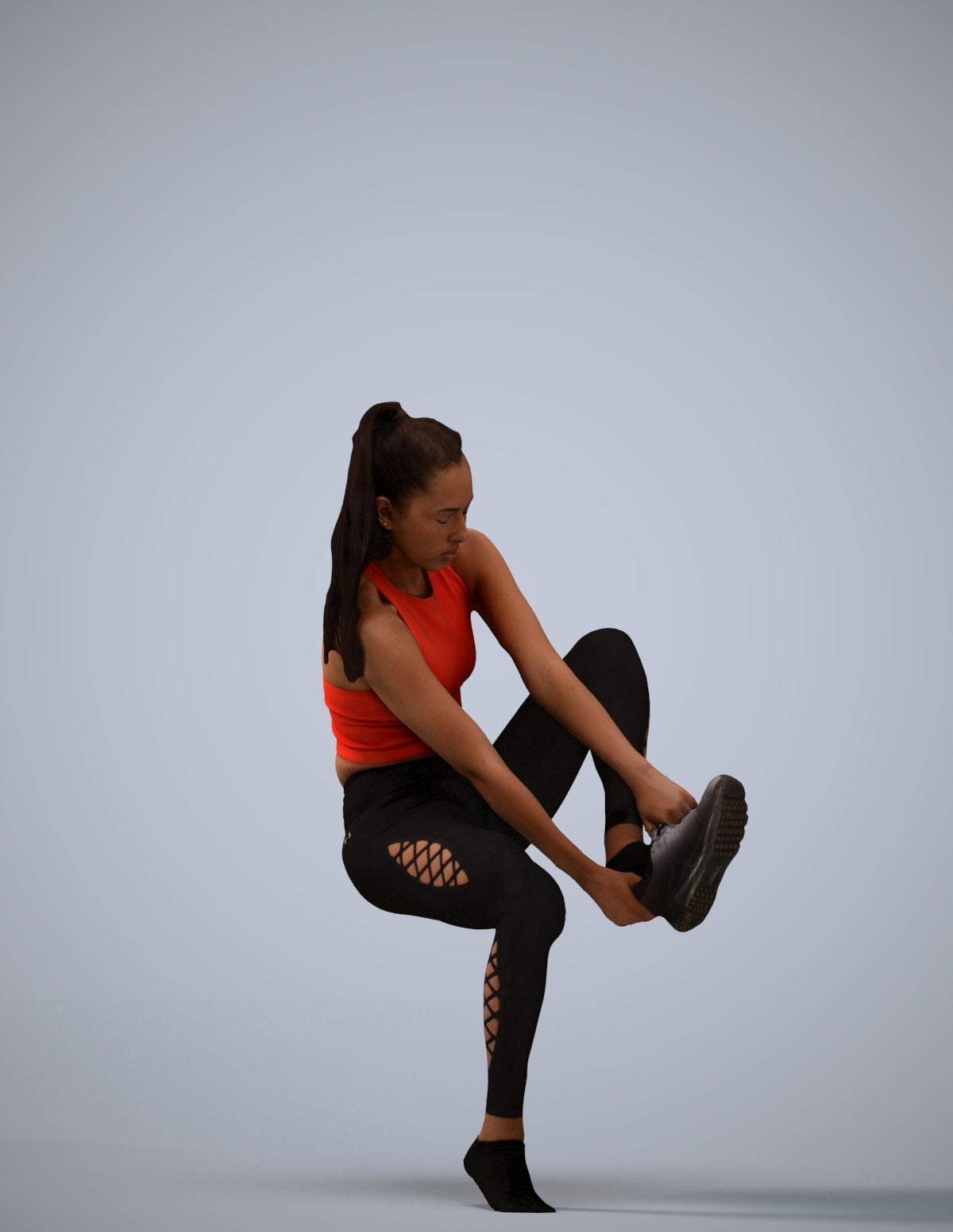 realistic 3D human woman sport, archviz people FBX OBJ for Blender
