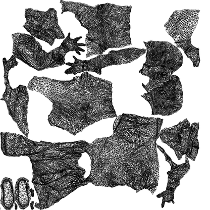 realistic 3D man casual sitting, scanned archviz people for Blender and 3ds Max, wireframe top-down view